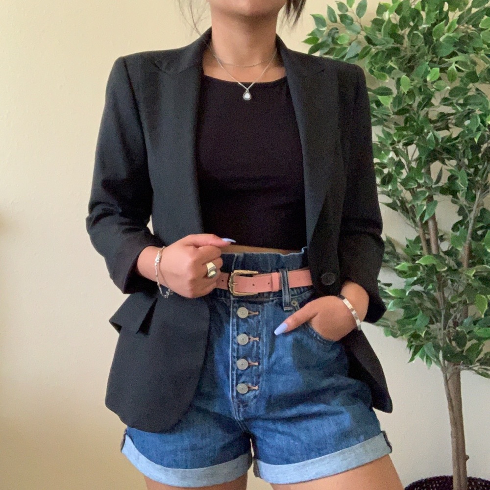 Zara Black/Dark Grey Basic Blazer